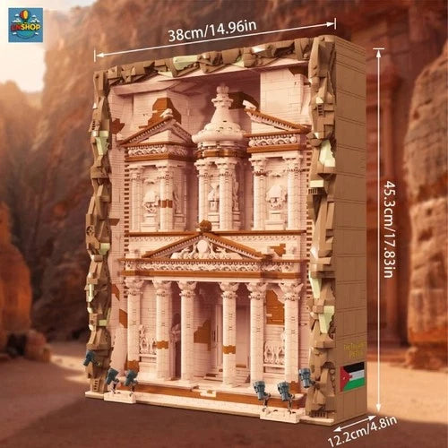 Treasury Petra Building Block Set 3989PCS LED Ancient Architecture Display Model