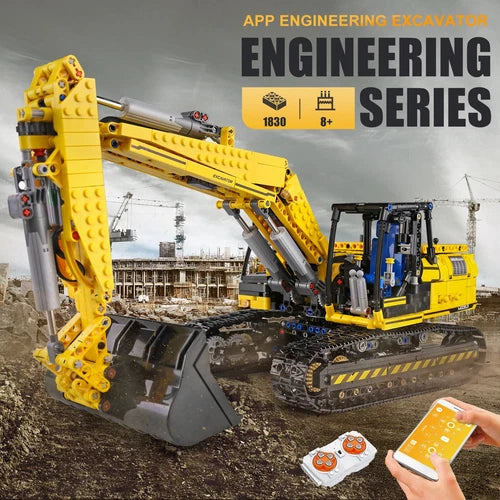 MOULD KING 13112 Excavator APP RC Technic Truck Car Kids Toys Building Block