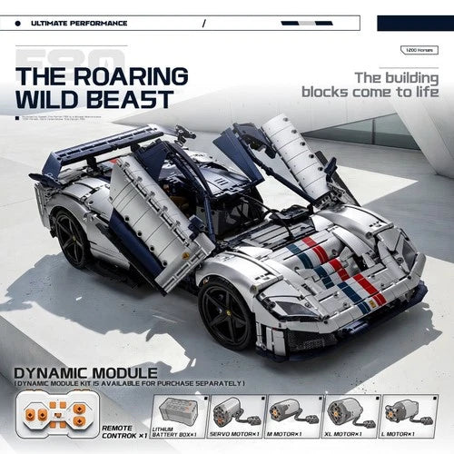 Technic 1:8 Prancing Horse F80‌ Supercar Building Set MOC Collection 4703 PCS
