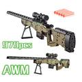 New AWM Sniper Rifle Building Blocks Military Weapon Model Brick Set Toy Display