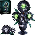 Gothic Skull Sunflower Building Kit, Glow in Dark Halloween Decor Gift