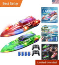 Exciting 2-Pack 13-Inch RC Boats for Kids with Rechargeable Batteries & Lights