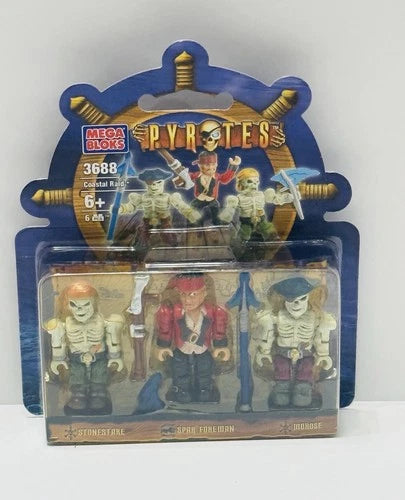 Vintage Mega Bloks Pyrates Coastal Raid 3688 Sealed NIP Pirate Figure Set 2005