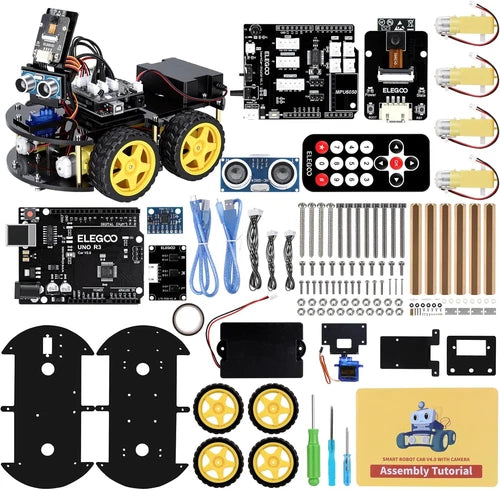 UNO R3 Smart Robot Car Kit V4 with Camera, Compatible with Arduino