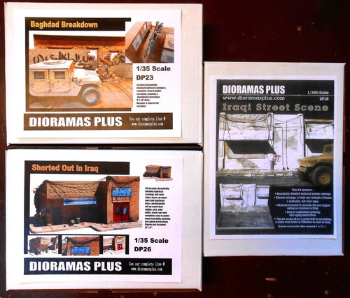 Dioramas Plus 3 Kit Set Building Ruins Iraqi Middle East 1/35 Diorama
