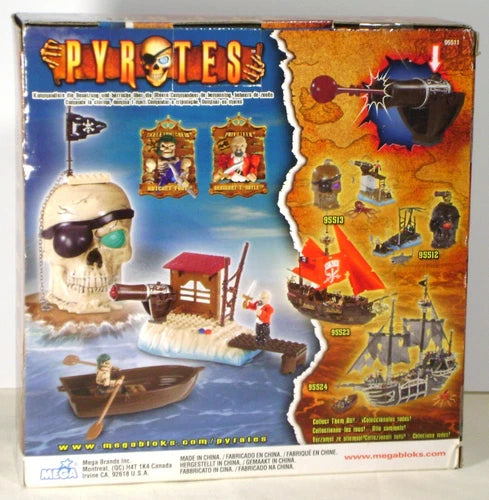 Mega Bloks Pyrates MAROON GALLY Pirate Building Blocks 2 Figures 95511 NISP RARE