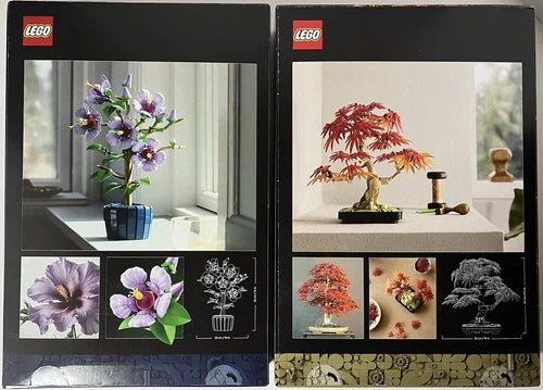Lot of 2 LEGO Botanicals: Hibiscus (10372) & Japanese Maple Tree (10348)