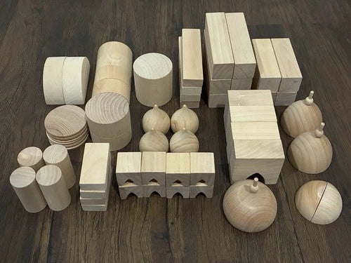 VTG HABA Master Builder Set Wooden Blocks Russian #0471 Montessori Discontinued