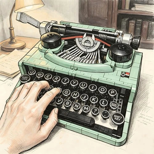 Ideas Typewriter 21327 Building Blocks Set for Adults Collectible Retro Display