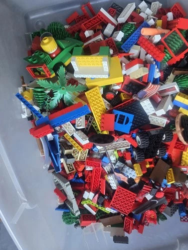 MEOW Bulk Lot 20 Lbs Mixed Bricks Plates Baseplates Trees Windows Doors Wheels