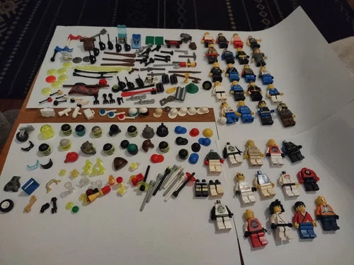 Mixed Lot of Lego Minifigs & Accessories Mini Figures Helmets Weapons Hats +