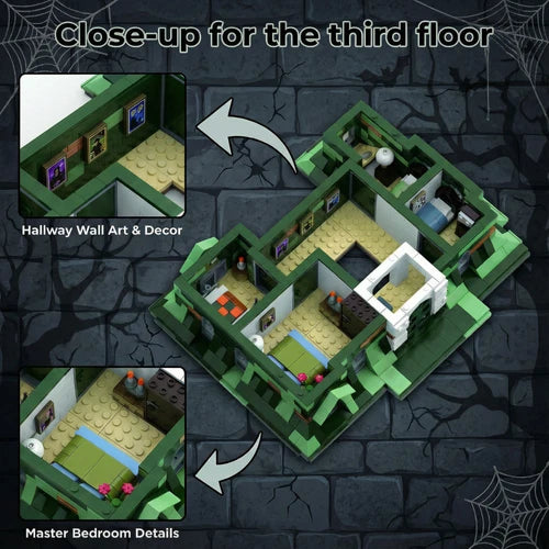 Barweer Addam Haunted Mansion Halloween Building Set for Adults 3378 Pieces