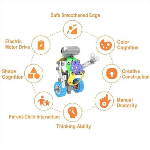 107Pcs Motorized Erector Sets for Kids Ages 4 5 6 7 8+,STEM Building Toys