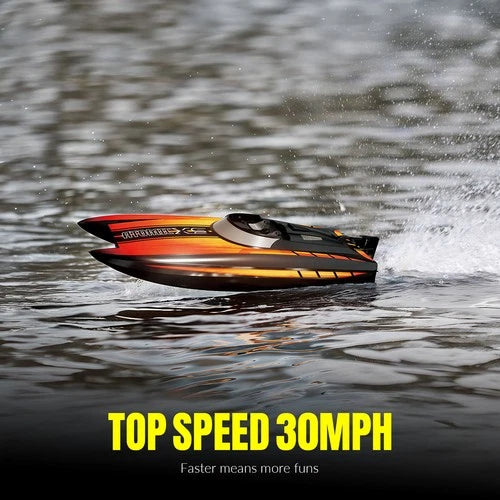 2.4Ghz Mini Remote Control Boat For Water Pool Lake Water Toy 2-Batteries Orange