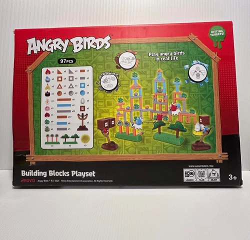 Angry Birds Building Blocks Playset roloso 97 pc Slingshot Set Build Launch NEW