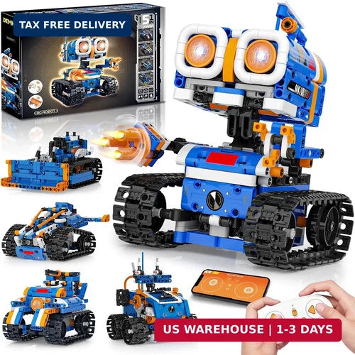 STEM Robot Building Kit, APP & Remote Control Robotics for Kids Ages 8-12