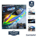 RC Boat with LED - Remote Control Boat for Pools and Lakes 2.4 GHZ RC Boats w...