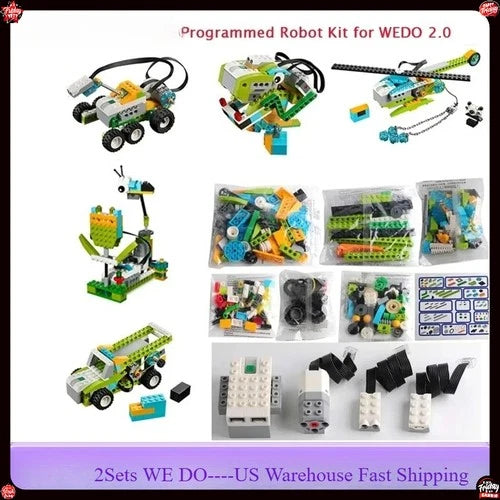 2Sets STEM We-Do Kit 2.0 Core Programmable Robot Building Blocks Electronics US
