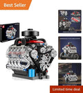 Build Your Own Mini V8 Engine Kit - 487 Pcs STEM Model for Teens & Adults