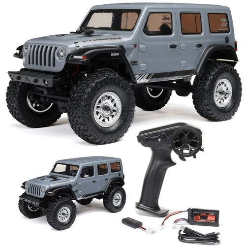 Axial AXI00002V3T3 1/24 SCX24 Jeep Wrangler JLU 4X4 Rck Crawler Brushed RTR Gray