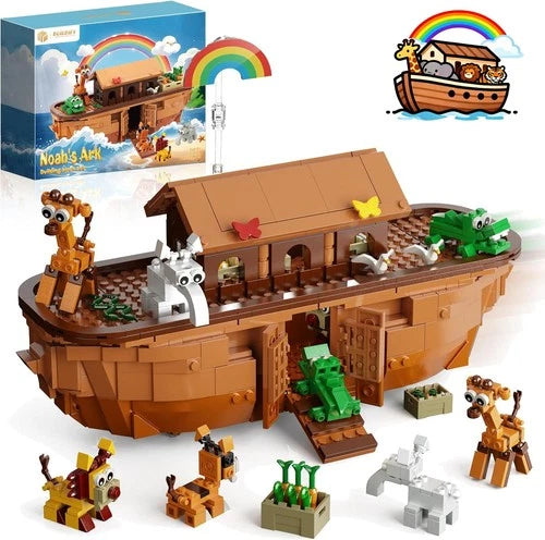 Noah's Ark Building Blocks Set - 845 PCS Deluxe Bible Story Model Kit for Adu...