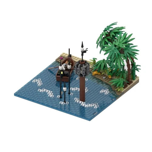 ZITIANYOUBUILD Beach with Pillory 743+ Pieces Model Building Toys Set MOC Build