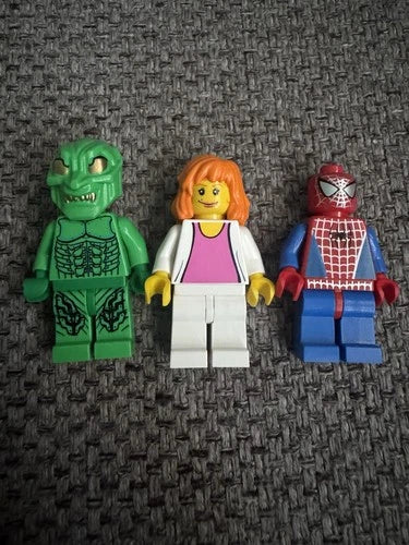 2002 LEGO SPIDER-MAN TRIO Spider-Man Green Goblin Mary Jane Spd001 Spd006 Spd013