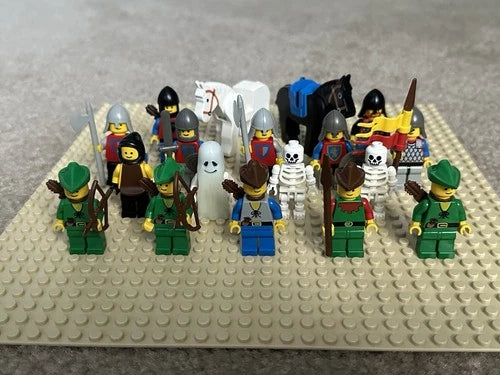 LEGO Vintage Castle Knights Minifigure Lot Forestman Ghost + Weapons 80s 90s