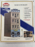 Lot of 3 HO Scale Model Power Building Kits: Nick's Pickles, Town & Movie House