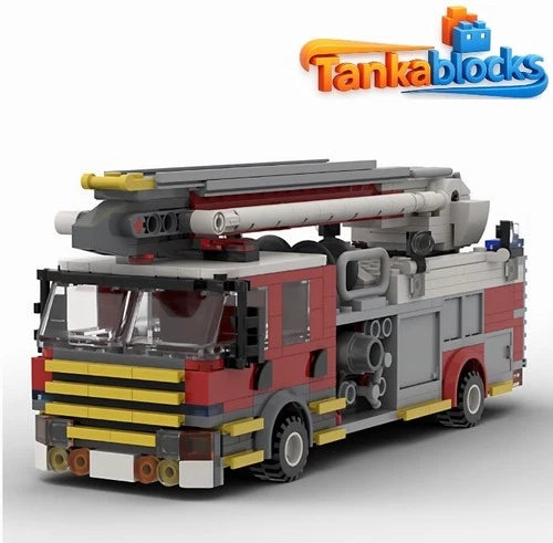 MOC Ladder Fire Truck DIY Model building blocks Toys Christmas gift