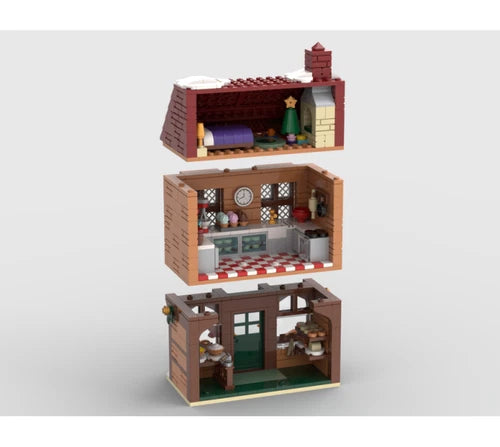MOC-235708 Winter Village Bakery DIY Model building blocks Toys Christmas gift