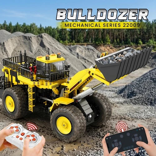 RC Bulldozer Building Blocks Set for Adults with Lights 22009