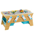 KidKraft Building Bricks Play N Store Wooden Table, Childrens Toy Storage with
