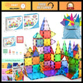 100-Piece Magnetic Building Tiles Set, Clear 3D Blocks for Kids Age 3+, STEM Toy