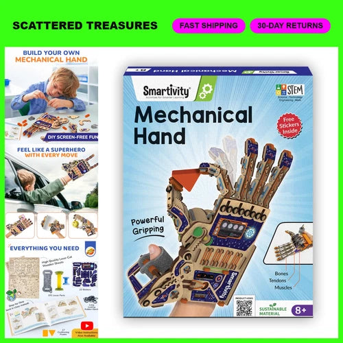 STEM Robotic Mechanical Hand Toy for Kids 8-14 - Educational Engineering Kit