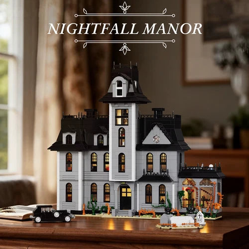 Addams Family Nightfall Manor Family House Building Blocks Set Building Bricks