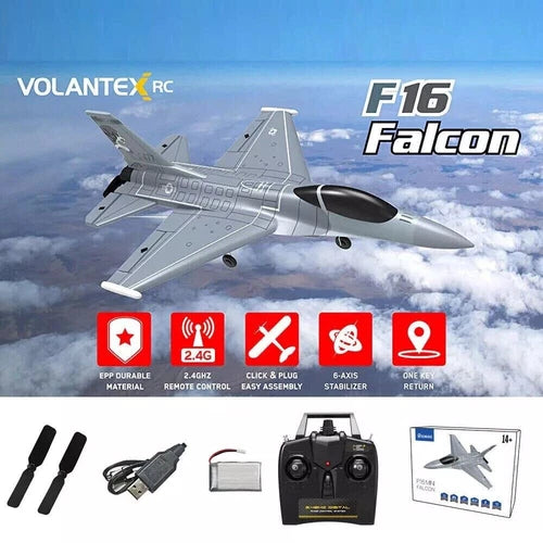 US VOLANTEX F16 Fighter 2.4G 4CH RC Airplane Stunt Glider Aircraft Aerobatic RTF