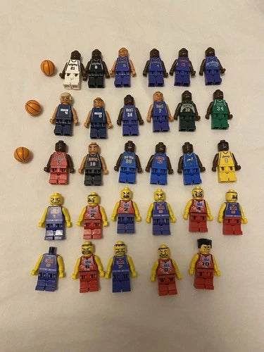 MEOW NBA Minifigures Lot Of 29 Kobe Gasol Dirk Duncan Webber McGrady Rose Peirce