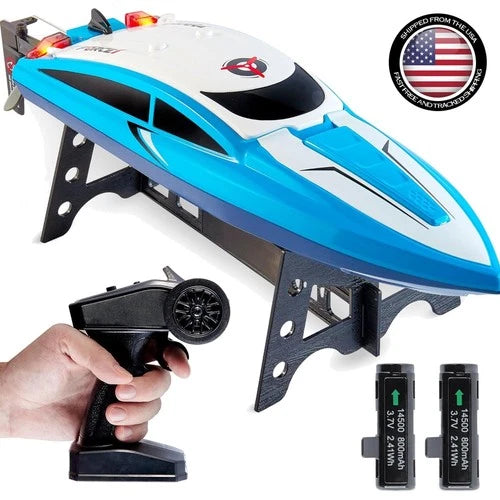 Velocity Blue RC Boat - Thrilling 2.4GHz Remote Control Adventure
