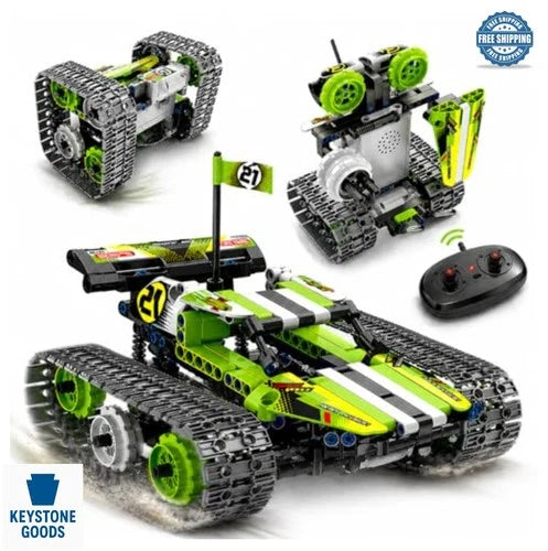 3 in 1 RC Car Robot Building Kit 353 Piece STEM Toy Ages 8-12 Green