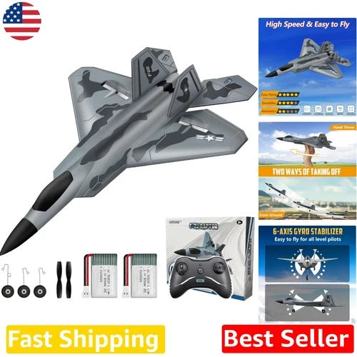 Beginner Friendly RC Airplane F-22 2.4GHz 4-Direction Control, Ready to Fly