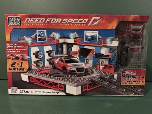 Mega Bloks Need for Speed 95720 Custom Garage 2 In 1 Audi R8 Building Set New