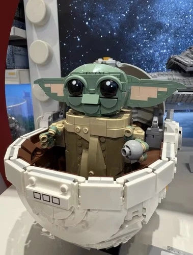 MOC Star Wars Grogu With Hover Pram Building Blocks Compatible With 75403