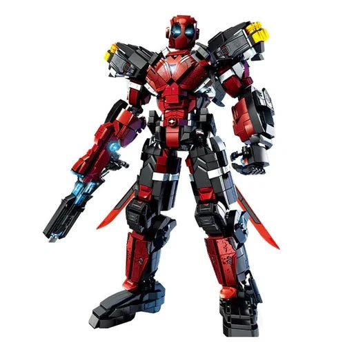 DIY Superheroes Deadpool Mecha Building Blocks Set birthday toy gift