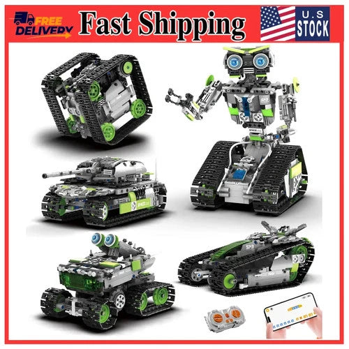 HPROMOT STEM Robot Building Kit 757 PCS 5-in-1 App Remote Control Coding Toy