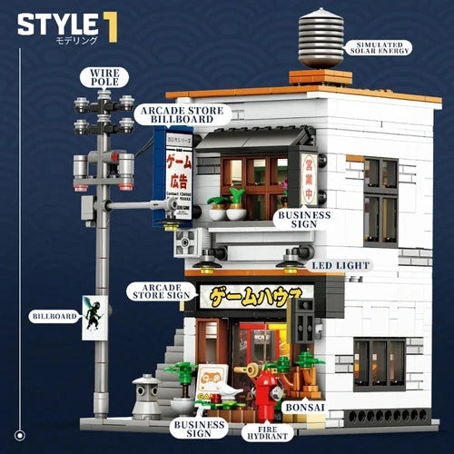 Japanese GAME STORE Buildings blocks Architecture Building Blocks toy gift