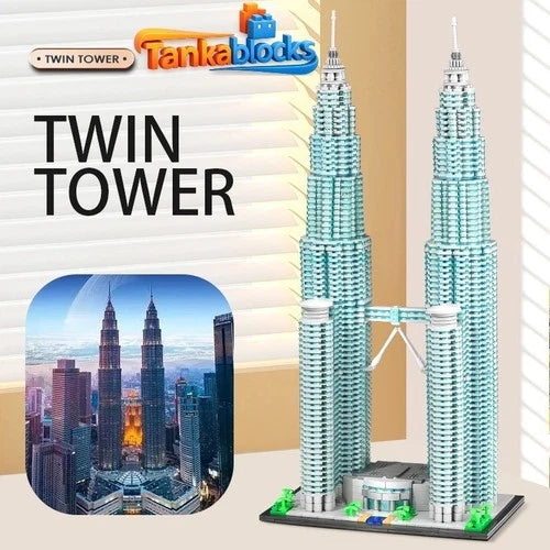 MOC Petronas Towers 1:800 Iconic Skyscraper Architecture 5839 Pieces toy gift