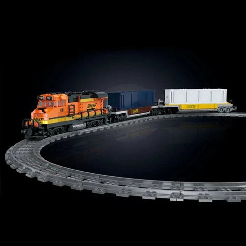 Burlington Train Building Blocks Set Freight Cargo Train with Motor Toys Gift