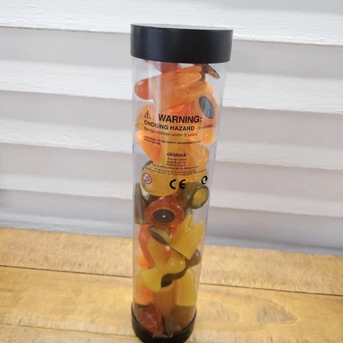 OLIBLOCK architectural building blocks 2001 -24 PC Set Clear Tube Orange