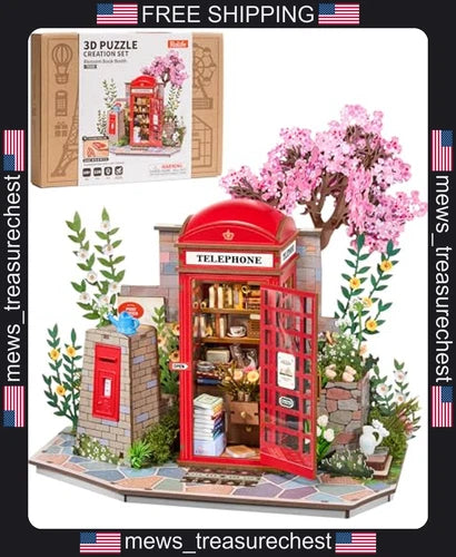 Rolife 3D Puzzle Kit for Adults Blossom Book Booth Model Building Set